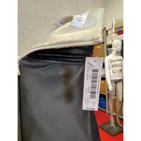 White House Black Market Silk Chiffon Strapless Dress 6 Short Prom Homecoming We - Picture 10 of 10